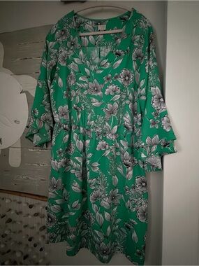 a new day Green Floral Midi Dress